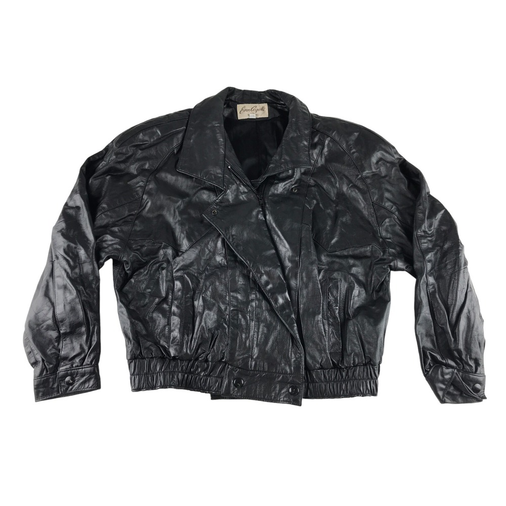 Evan Arpelli Womens Black Leather Long Sleeve Full Zip Motorcycle Jacket Size XS - Picture 2 of 13